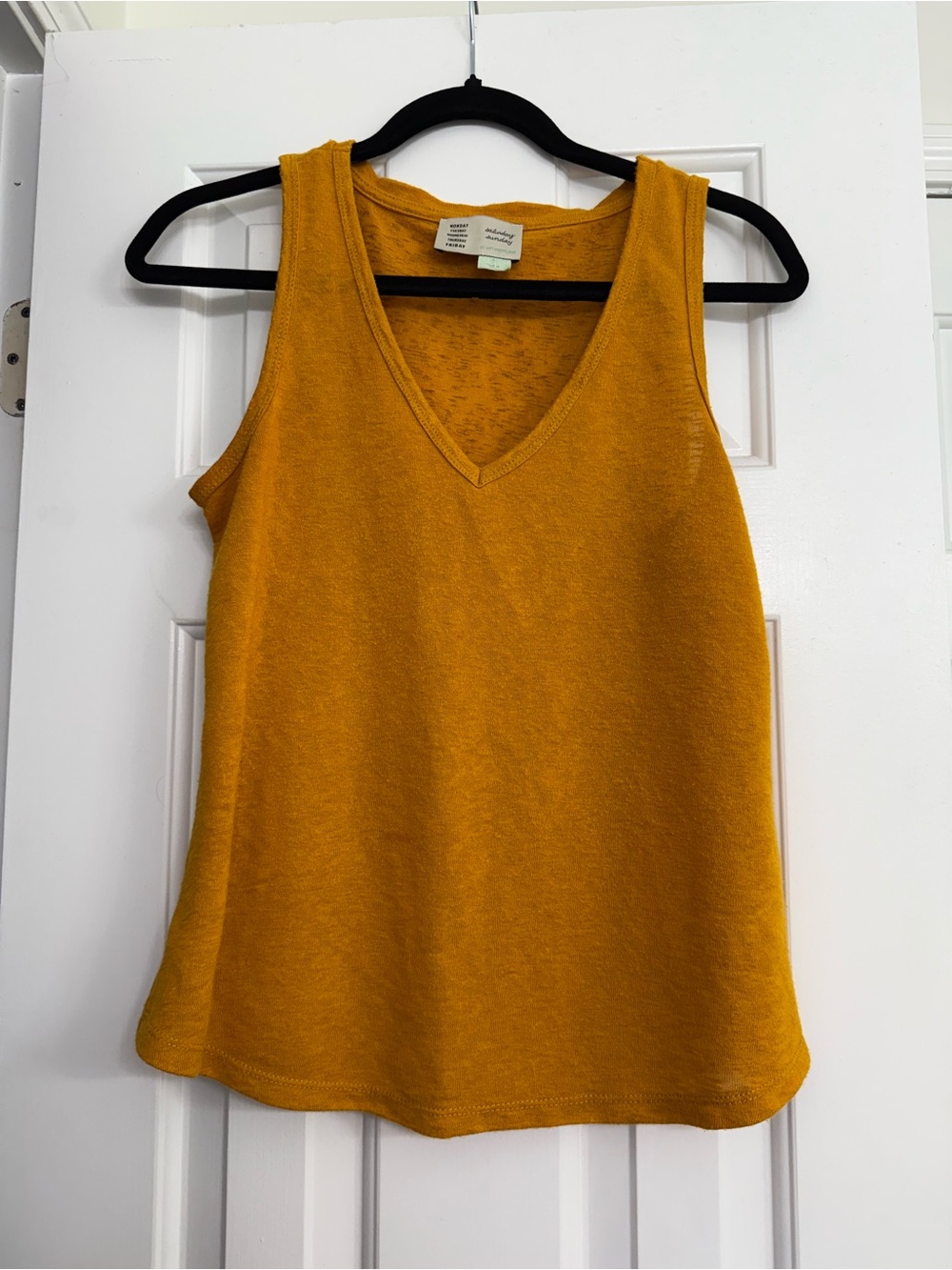 Anthropologie Mustard Tank V-Neck